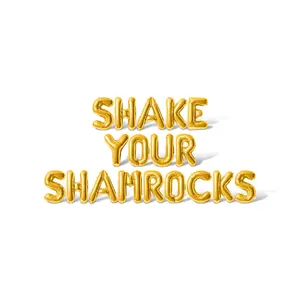 Letter Balloons - SHAKE YOUR SHAMROCKS 16" Inch Alphabet Letters Foil Mylar Balloon St. Patrick's Day Party Banner