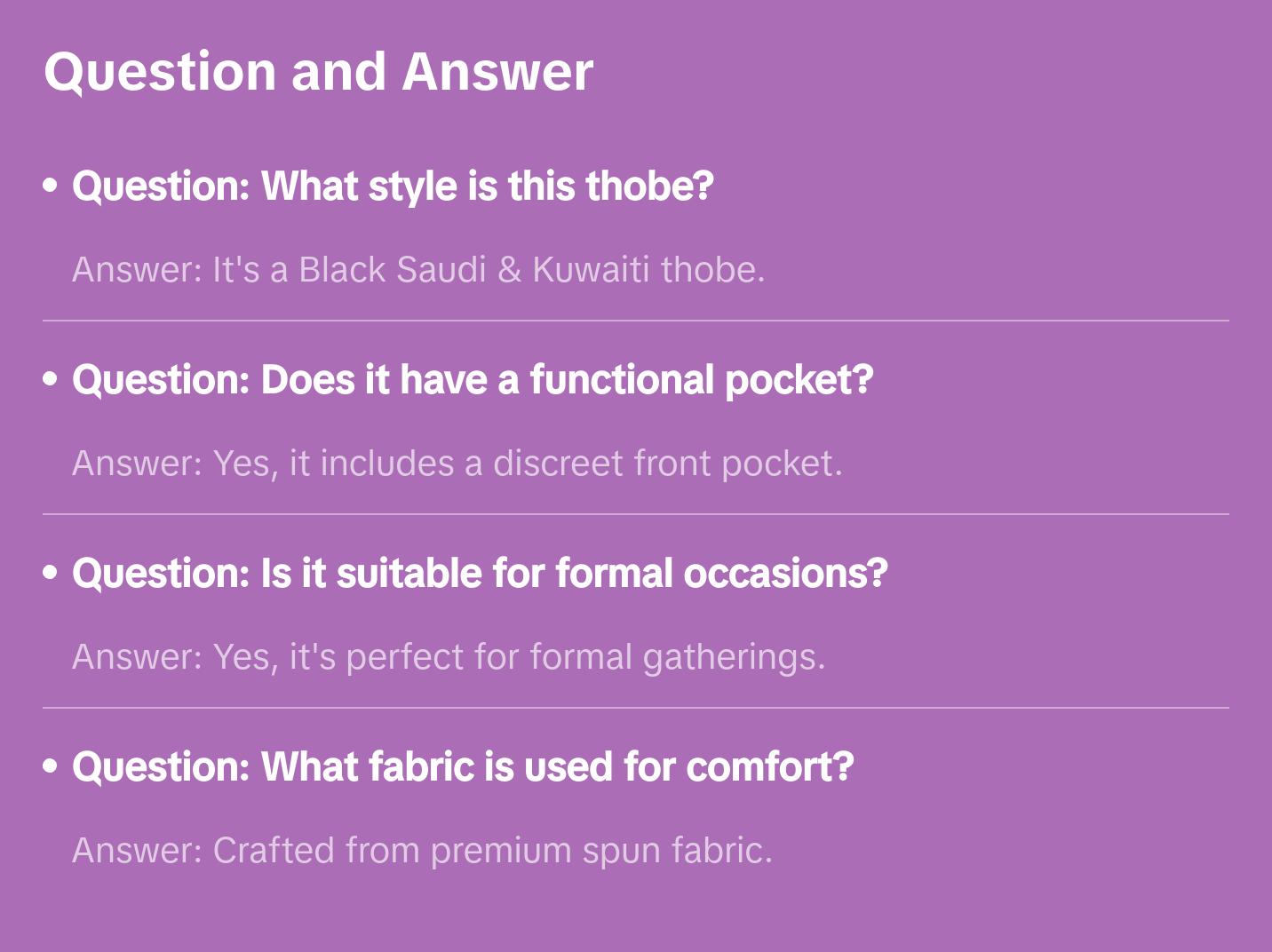 Classic Saudi Thobe - Black