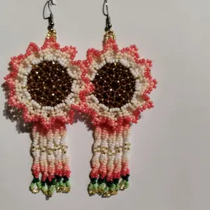 sunflower beaded earrings