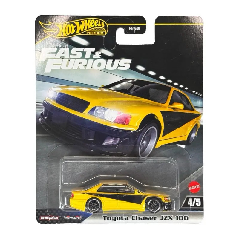 Hot Wheels Premium Fast & Furious Toyota Chaser JZX100 Yellow Black 4/5 Diecast Car