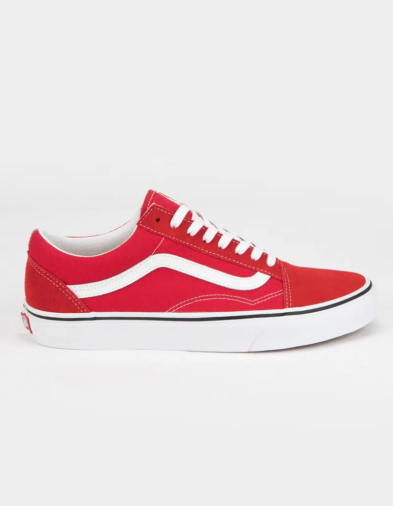 VANS  Mens Old Skool Racing Red & True White Shoes