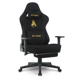 Symino XL Gaming Chair, Wide Foam + Latex Seat, Lumbar & Head Support