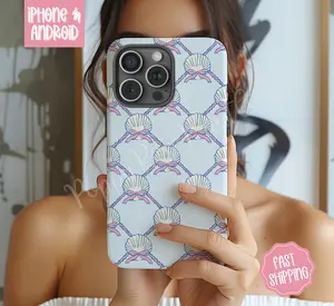Coquette Seashell Phone Case Mag Safe Compatible Magnetic Tough Cases