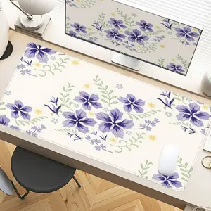 Desk Pad Floral Vintage Purple Yellow Green Mousepad XXL Mouse Pad For Laptop Desk Mouse Pad Extra Large With Non-Slip Rubber Base Stitched Edges Surface For PC Gamers Office Workers & Home Use As Holiday Or Seasonal Gift