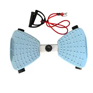 Rotating Step Board with Resistance Cords, Compact Home Exercise Equipment with Non Slip Foot Pads for Indoor Workouts