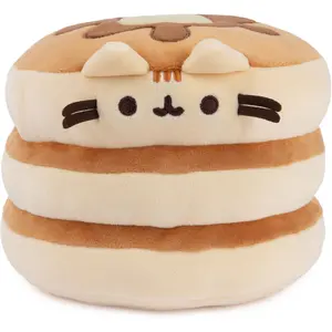 6" Pusheen The Cat Pancake Squisheen Plush, Squishy Toy Stuffed Animal for Ages 8 and Up, Brown