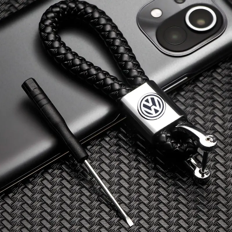 Volkswagen Car Keychain Rope Anti-Loss Durable Keyring, Non-Slip Waist Bag Attachment, Rust-Resistant Automotive Accessory