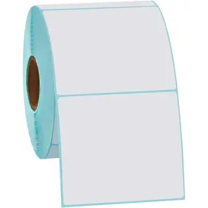 3" x 3" White Square Thermal Label Stickers: 500/Roll Self-Adhesive Direct Thermal Labels for Label Printers
