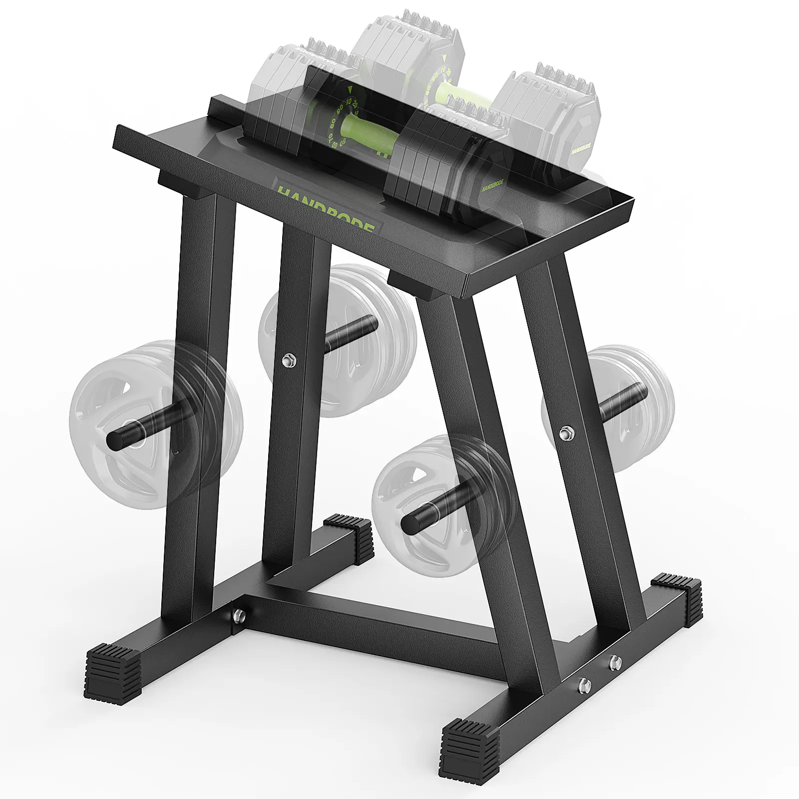 Adjustable Dumbbell Rack with Plate Storage, 500 lb Capacity,Dumbbell Stand, Space-Saving, Storage Organizer, Stable for dumbbells, Heavy Duty Column Stand