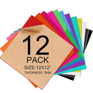 12Pack 1/8 Thick 12 X 12 Inch 3mm Colored Acrylic Sheets for Engraving, Badges Decor, Crafts, and Creative DIY Projects Protective Paper Plexiglass Sheets