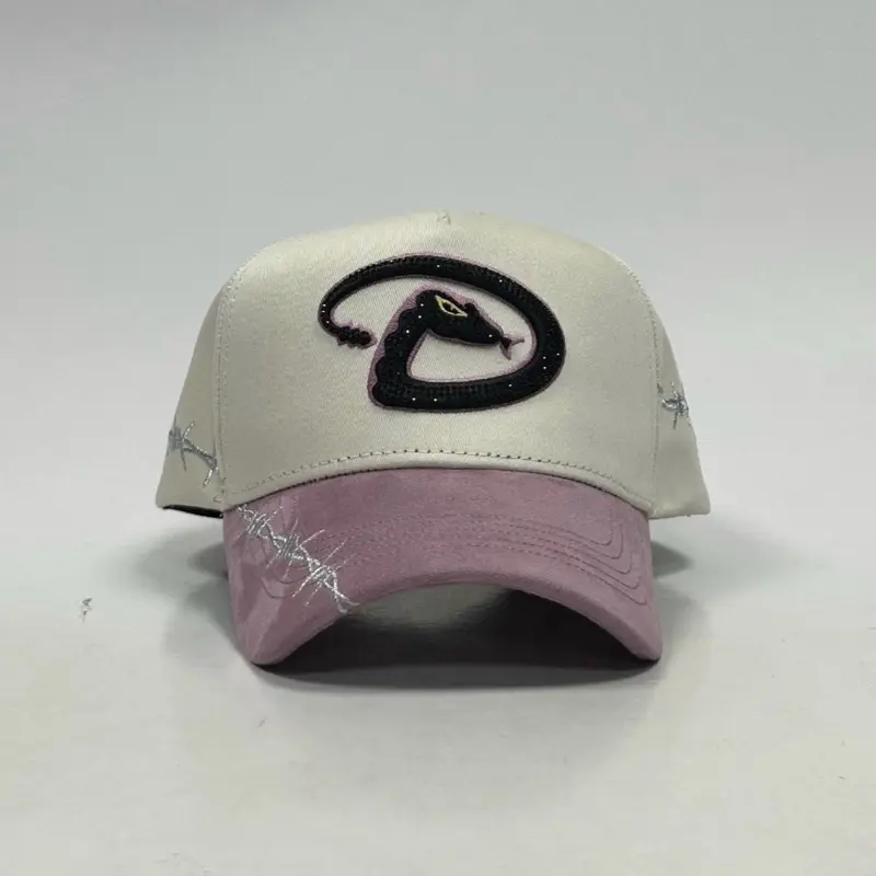 Premium high quality Hat Diamond backs Purple and beige