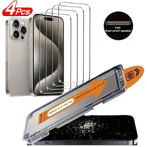 4pcs Tempered Glass Screen Protector for iPhone 17/18 Air/pro/max, Protective, Automatic Positioning, Dust-Free Installation, Durable & Scratch-Resistant