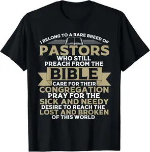 100%cotton Funny Pastor Appreciation Gift Christian Preacher Men Women T-Shirt