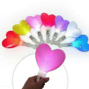 Heart-Shaped LED Glow Sticks 6-Pack Multicolor Handheld Toys for Music Festivals Concerts & Birthdays Durable Safe Party Favors
