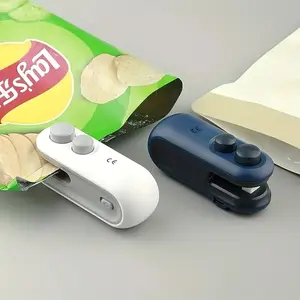Handheld 2 In 1 Mini Bag Sealer USB Rechargeable Electric Heat Sealer Portable Plastic Snack Bag Sealer Machine Compact Food Preserver For Home Travel Picnic