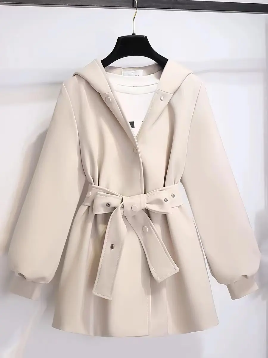 overcoat Slim-fitting Casual White