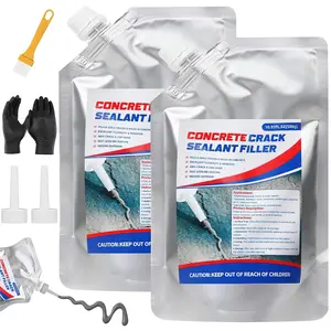 Concrete Crack Filler, 33.8 fl oz Self-Leveling Flexible Repair Sealant, High Elasticity Cement Crack Filler for Driveway, Sidewalk, Foundation, Indoor/Outdoor Use