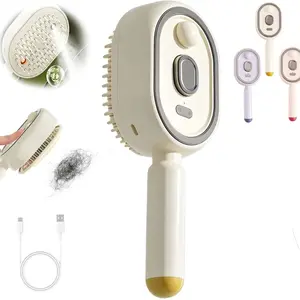 Electric Steam Mist Hair Brush, Air Cushion Massage Comb, Self-Cleaning Retractable Bristles, Anti-Tangle Anti-Static Ion Technology, Reduce Frizz Breakage Volumizing Detangling Hair Care Tool