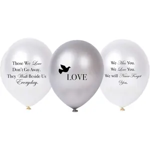 30 PC Biodegradable Remembrance Balloons: White & Silver Personalizable Funeral Balloons for Balloon Releases & Sympathy Gifts| Created/Sold, a USA Company (Variety Love)