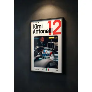 Kimi Antonelli Poster - Colorful Artistic Artwork, High-Quality Print with Mount, Home Decor Decoration for Living Room, Bedroom