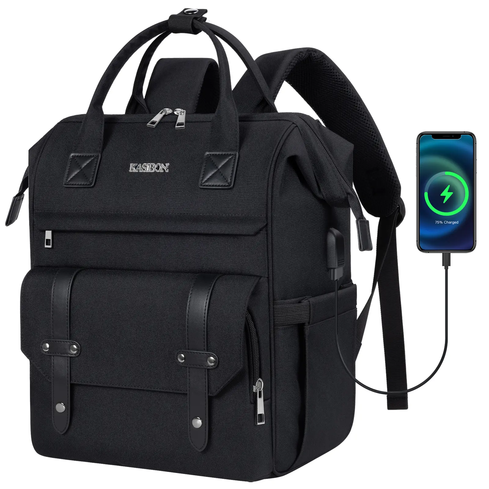 Laptop Backpack with Charging Port, Waterproof Work and College Bag, Perfect for Nurses and Teachers Laptop Backpack with Charging Port, Waterproof Work and College Bag, Perfect for Nurses and Teachers