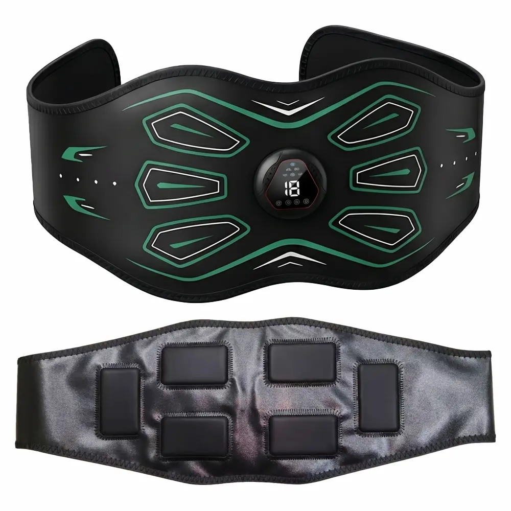 LED Display Fitness Waist Belt | Rechargeable Ab Workout Equipment for Women – Home Fitness