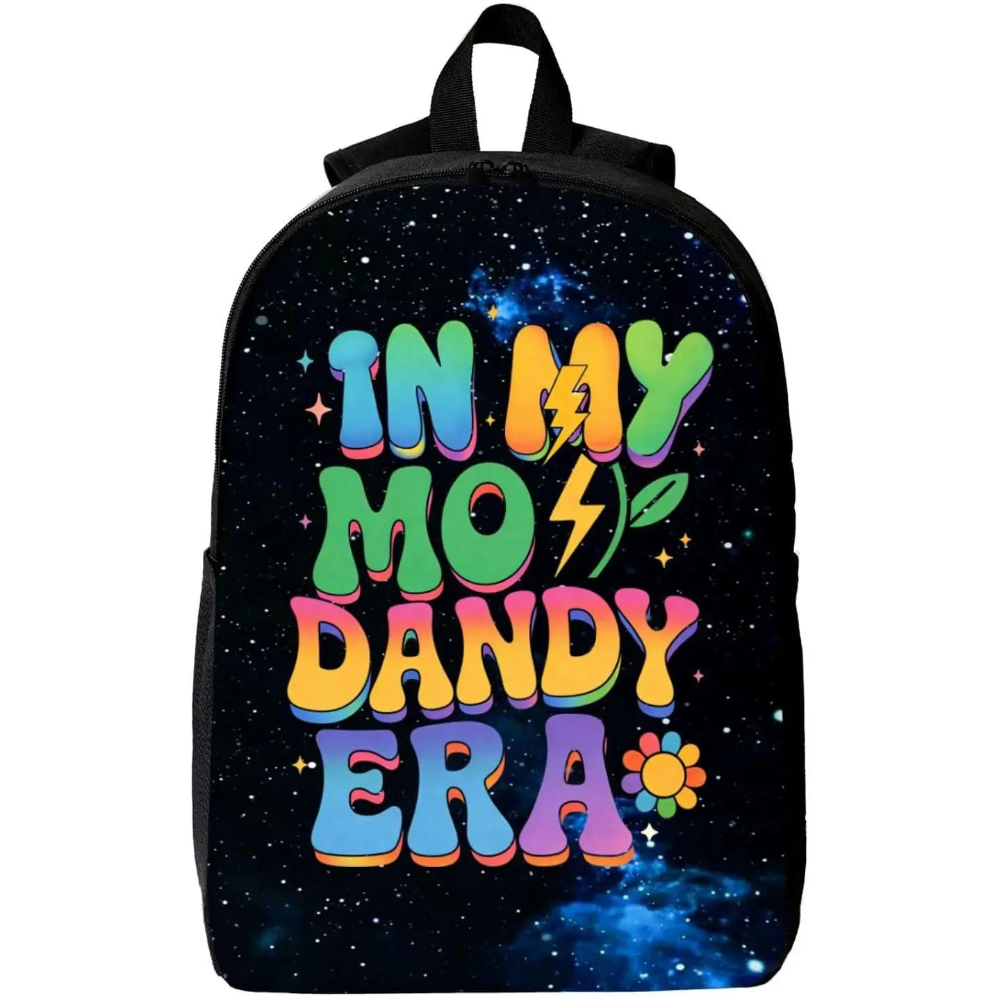 In My Dandy Funny Dandy's World Color book bag Two-Way Zippers Breathable Shoulder StrapsBackpack with Side Pocket- Unisex