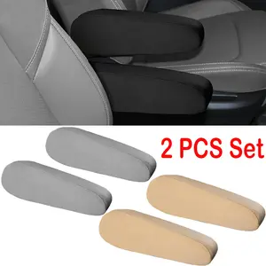 Universal Car Armrest Covers 2 Pcs Set Cloth Fabric Protectors Elastic Woven for Comfortable Driving Easy Install and Clean