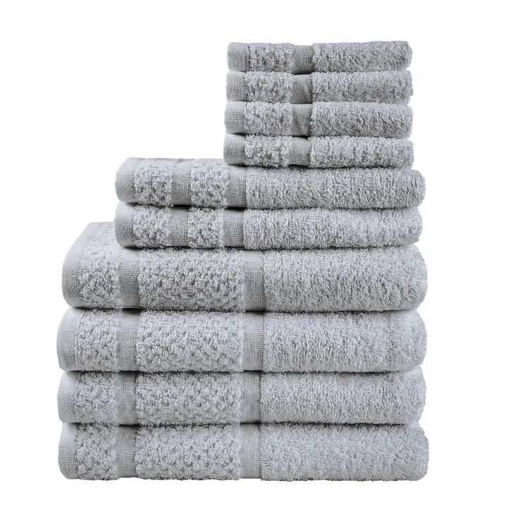 10 Piece Bath Towel Set with Upgraded Softness & Durability, Thinness and Lightness Cotton Lightweight