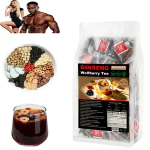 Detox & Liver Cleanse,Ginseng Red Date Goji Blend,Ten Treasure Tea 60 Bags,Boost Vitality & Improve Sleep,Ginseng Ten Treasure Tea