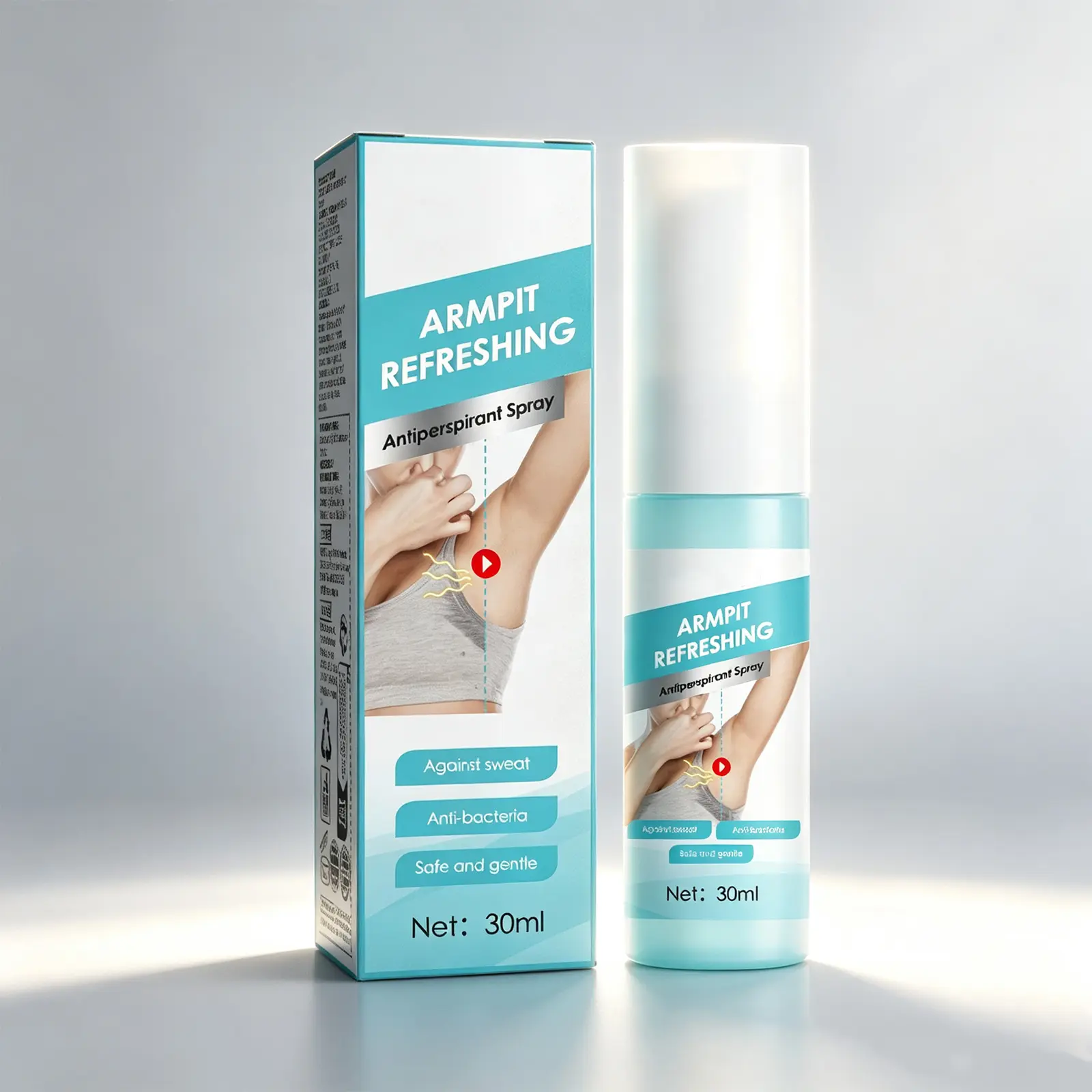 Gentle Odor-Control Antiperspirant Spray, Quick-Drying Daily Body Care Mist with a Light Scent for All Skin Types - 30ml