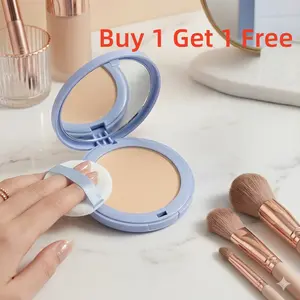 NEW Matte Face Powder, Talc-Free Pressed Setting Powder for Long-Lasting Shine Control, Waterproof & Sweatproof Makeup Powder with Puff, Natural Finish,