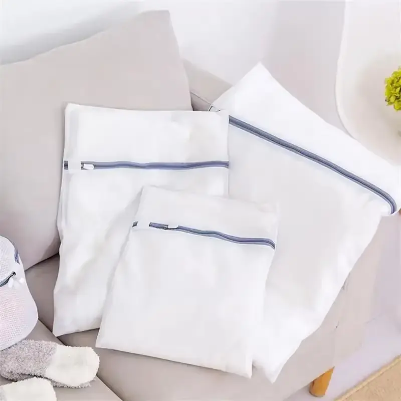 Transparent Laundry Bag with Zipper Closure for Organizing Clothes and Linens
