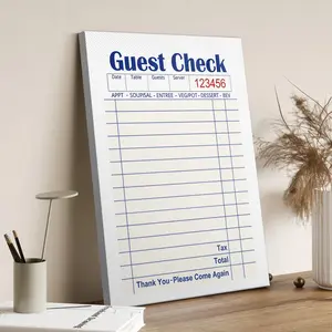 Guest Check Wall Art Canvas Print Vintage Blank Checks Office Room Decor 12x18 16x24 24x36 Inches Framed Unframed Durable Long Lasting High Quality Print Poster Decoration Statement Pieces Gift Ornaments Artistic Photo
