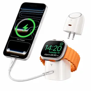 TORRAS 45W 2-in-1 Charger for Apple Watch & for iPhone 17 16 15 14 13 12 Promax,Snap-On Magnetic Wireless Charging,Foldable,45W USB-C PD Fast Charger, Plug,Compact Travel & Wall Charger,all-in-1, for iPad,MacBook&Android,for Apple User