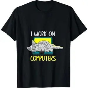 Cat Computer PC Office Job Computer Scientist IT Cats T-Shirt