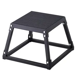 【Summervibes】VEVOR Plyometric Jump Box, 12 Inch Plyo Box, Steel Plyometric Platform and Jumping Agility Box, Anti-Slip Fitness Exercise Step Up Box for Home Gym Training, Conditioning Strength Training, Black