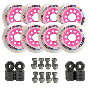 Labeda Grit Evo Outdoor Roller Hockey Wheels - 8-Pack with Evo Spacers and Hybrid Ceramic Bearings