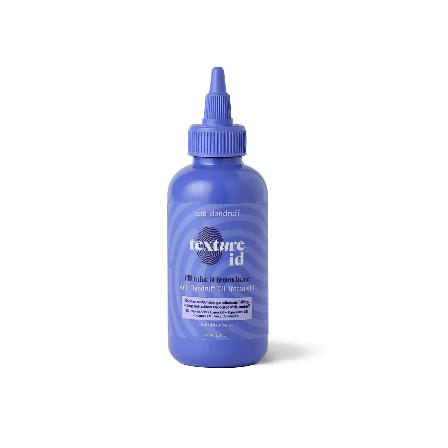 Texture ID Anti-Dandruff Scalp Treatment Oil with Salicylic Acid, Reduces Flakes for Instant Relief, Haircare for Natural Hair, 4 fl oz, Anti-Itch, 4Oz
