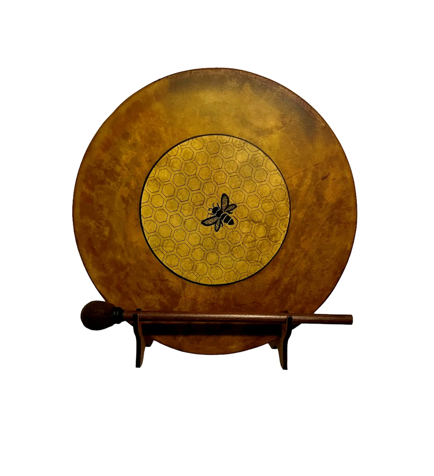 Honey Bee Shaman Frame Drum with matching Beater Mallet