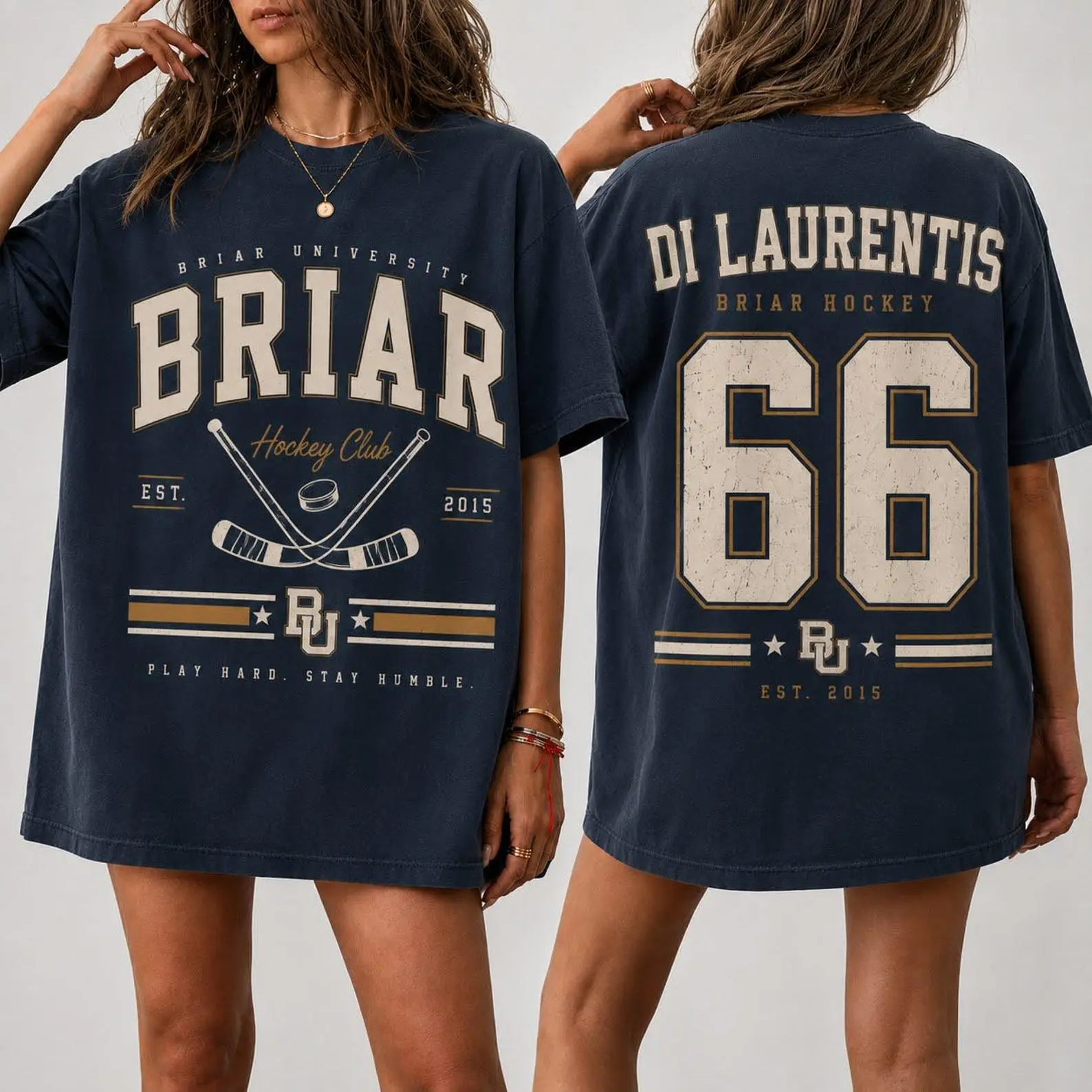 Briar U Hockey Shirt, Off-Campus Dean Di Laurentis 66 University T-Shirt, College Oversize Tee, Romance Novel Gift