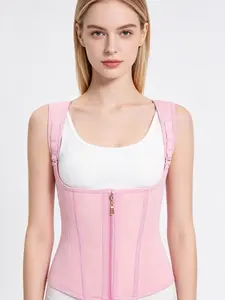 Women's Solid Color Adjustable Hook and Zipper Shapewear Top, Waist Cinching Bodycon Bra, All-Season Ladies Underwear Shapewear, Valentine's Day Gift