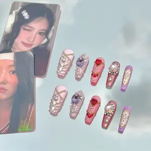 RosePop | IVE-Inspired Press-On Nails (Premium Coffin)