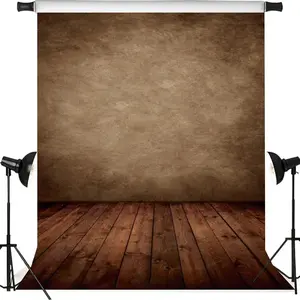 1pc 2D Flat Vintage Brown Floor Design Polyester Photography Backdrop ft/ft - Perfect for Portraits & Events