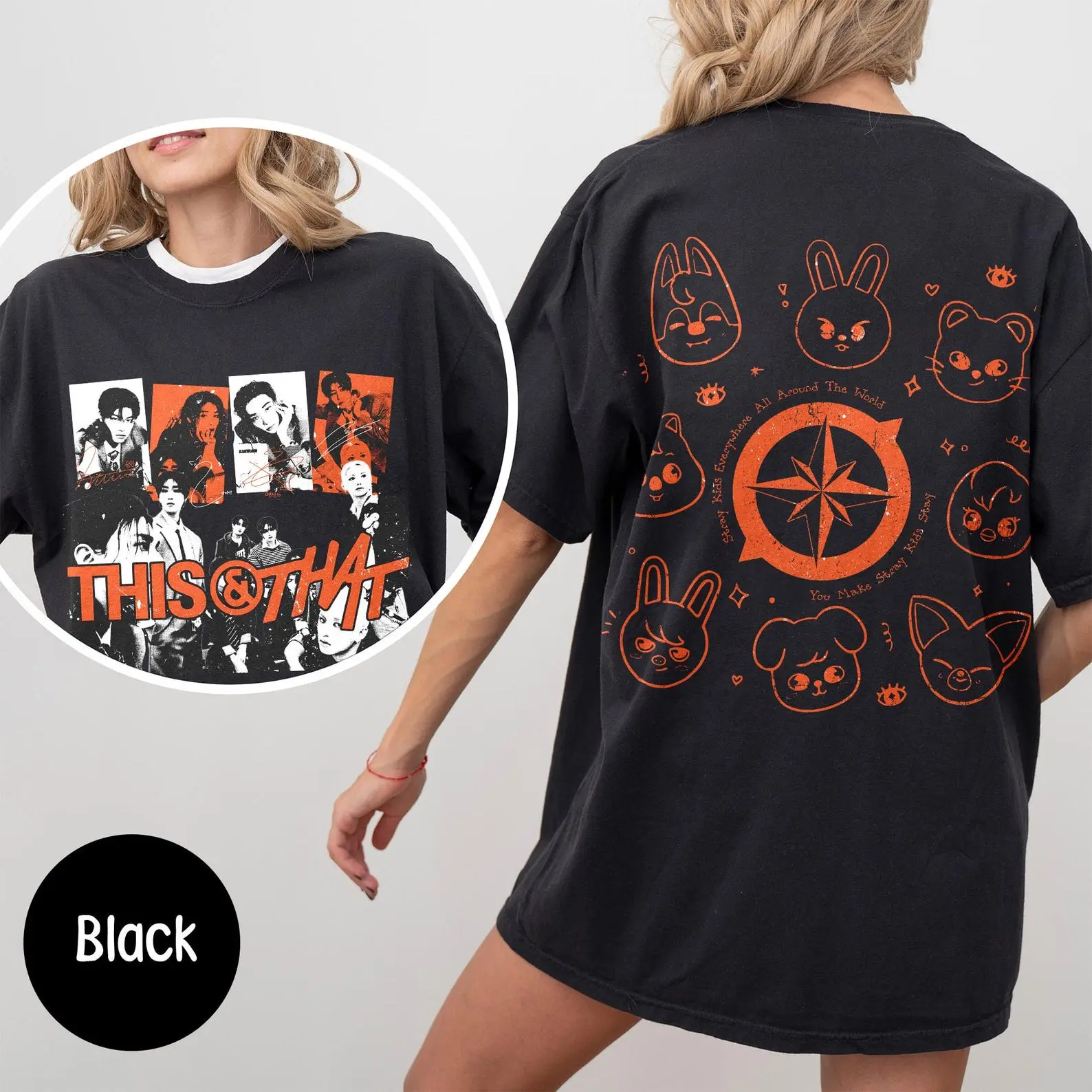 SKZ This & That Retro T-shirt Sweatshirt Hoodie  World Tour, This and That Kpop Boy Band Shirt