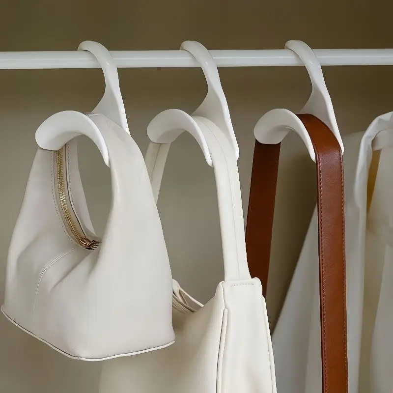 3pcs Wardrobe Hooks - Durable Handbag Hangers with Smooth Finish, Ideal for Organizing Accessories & Bags