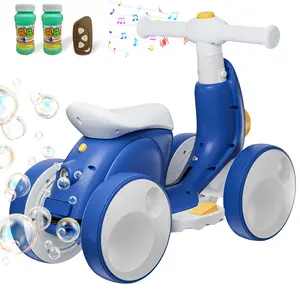 【Bubble Blike for Toddler 】IHUESHO 4-in-1 Electric Bubble Car / Bubble Bike, 6V Ride-On with Remote, Pedal Mode & Bubble Blower, Safe Design for Kids Age 1-3