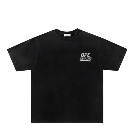 Men's Ufc Boxing T-Shirt, Vintage Washed Tie-Dye Design, Round Neck Short Sleeve Casual Top, Trendy Fashion Sportswear, Activewear Clothing, Activewear T Shirt, Athletic Apparel, Athletic Style Shirt, Athletic Tee, Active T Shirts, Athletic Tops