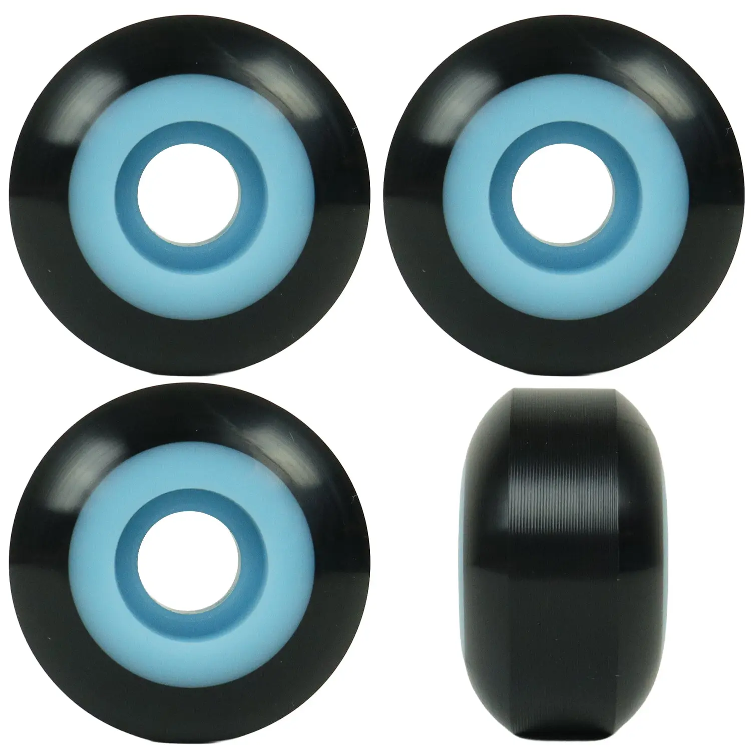 Skateboard Wheels 53mm x 31mm High Rebound 100A Black/Blue