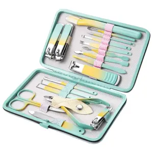 LMMAKE Professional 18pcs Nail Clippers Set Stainless Steel Manicure Pedicure Tools with Travel Case Complete Filing Trimming Grooming Kit for Precise Nail Care Ideal for Travel Home Use Salon Professionals